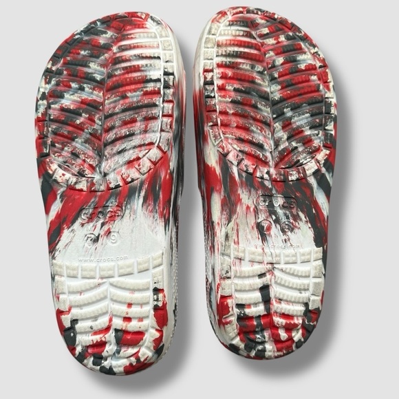 Crocs Classic Marbled Slides Naruto Charms Red Black White Unisex M7 W9 main image 5